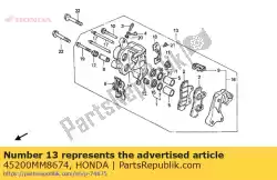 Aquí puede pedir pinza de montaje, r fr de Honda , con el número de pieza 45200MM8674:
