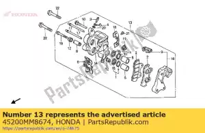 Honda 45200MM8674 compasso de calibre, r fr - Lado inferior