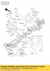 Here you can order the pad,side cowling,rh,u from Kawasaki, with part number 391561619: