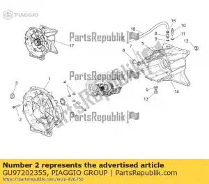 Piaggio Group GU97202355 screw w/flange m6x55 - Bottom side