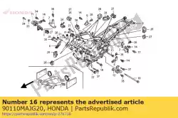 Aqui você pode pedir o parafuso a, ajuste do gancho do motor em Honda , com o número da peça 90110MAJG20: