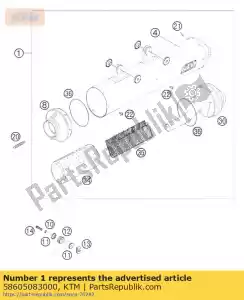 ktm 58605083000 silenciador sm r / s 05 - Lado inferior