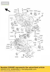 kogellager van Kawasaki, met onderdeel nummer 920451370, bestel je hier online: