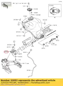 kawasaki 32052074918R beugeltank, v.s. zwart zx1000l - Onderkant