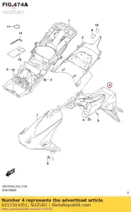 suzuki 6311314J01 guardabarros trasero - Lado inferior