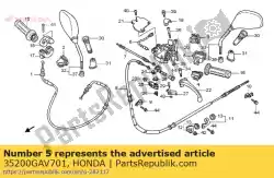 schakeleenheid, knipperlicht van Honda, met onderdeel nummer 35200GAV701, bestel je hier online: