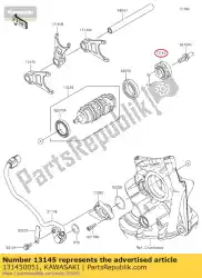 cam-change drum zx1000jbf van Kawasaki, met onderdeel nummer 131450051, bestel je hier online: