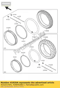 kawasaki 410251405 rim,fr,1.85x17 bn125-a3 - Bottom side