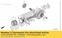 13011KWW740, Honda, jeu de segments, piston (std.) ( honda crf  f nhx110wh crf110f 110 , Nouveau