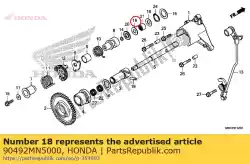 Aqui você pode pedir o arruela, 12,2x23x1,6 em Honda , com o número da peça 90492MN5000: