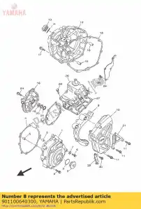 yamaha 901100640300 perno, cabeza hexagonal - Lado inferior