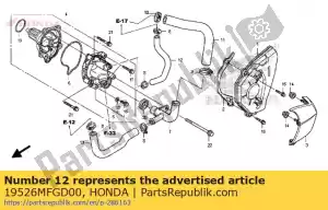 honda 19526MFGD00 hose b, water - Bottom side