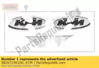 58207198100, KTM, Decal set orange/silver adv 02 ktm adventure 640 2002, New