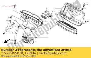 Honda 17222MGSD30 duto, filtro de ar - Lado inferior