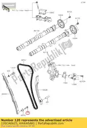 boutmof, 6x25 zg1400a8f van Kawasaki, met onderdeel nummer 120CA0625, bestel je hier online: