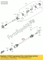 13310Y003, Kawasaki, 01 arbre-assy, ??hélice kawasaki  700 2019 2020 2021, Nouveau