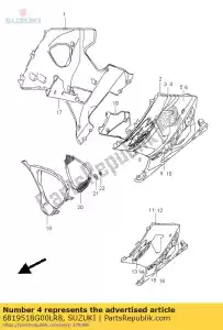 Suzuki 6819518G00LR8 tape, kap boven - Onderkant