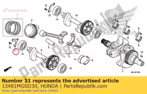 Honda 13481MGSD30 placa, mancal balanceador - Lado inferior