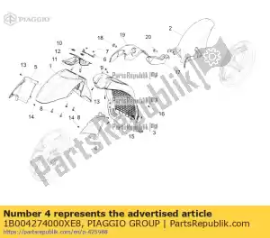 Piaggio Group 1B004274000XE8 links schutzhaube - Lado inferior