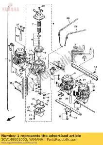 Yamaha 3CV149001000 carburador assy - Lado inferior