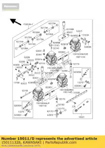 Kawasaki 150111328 carburetor,lh,outside - Bottom side