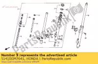 51410GM7641, Honda, pipe comp fr fork honda cr  r r2 cr80r2 80 , New