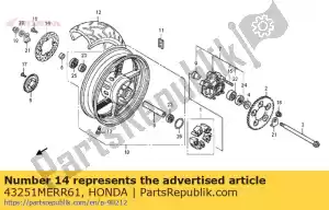 Honda 43251MERR61 disque, rr. frein - La partie au fond