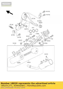 Kawasaki 180201271 baffle - La partie au fond