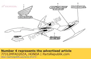 honda 77312MFAD20ZA marque (cbf1000) * type1 * (type1) - La partie au fond