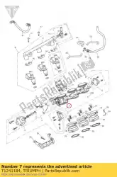 Here you can order the bracket, throttle cable from Triumph, with part number T1241184: