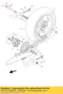 yamaha 5YKF533800P0 roda fundida traseira - Lado inferior