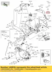 Tutaj możesz zamówić pokrywa, zbiornik, prawy, f. Ebony zx1000zh od Kawasaki , z numerem części 14093068145L: