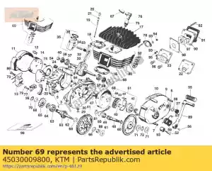 ktm 45030009800 cylinder + piston - Bottom side