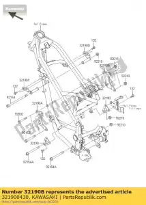 Kawasaki 321900430 motor de suporte, fr, rh - Lado inferior