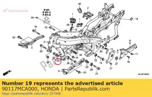 honda 90117MCA000 parafuso, ajuste, (m2247) - Lado inferior