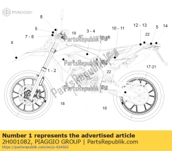 Aprilia 2H001082, Decalcomania condotto destro 