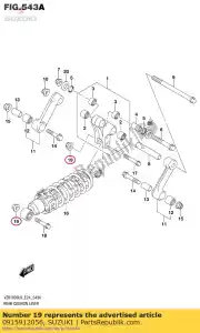 suzuki 0915912056 nut,rearcushion - Bottom side