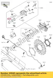 kawasaki 430481090 étrier à piston kx65-a1 - La partie au fond