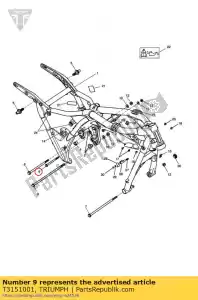 triumph T3151001 perno hhf m10 x 12510.9 slv - Lado inferior