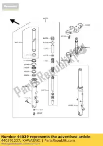 Kawasaki 440391227 holder-fork upper - Bottom side