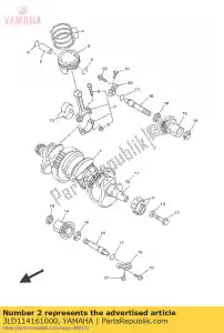 yamaha 3LD114161000 rodamiento plano, cigüeñal 1 - Lado inferior