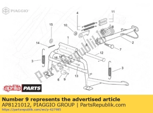 aprilia AP8121012 spacer - Upper side