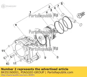 Piaggio Group 8435190001 pistone completo cat.a - Il fondo