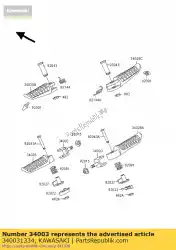 Ici, vous pouvez commander le support-étape, rr zr550-b2 auprès de Kawasaki , avec le numéro de pièce 340031334: