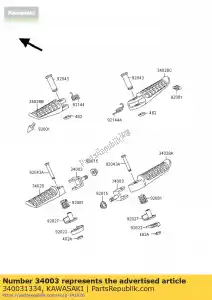 kawasaki 340031334 support-étape, rr zr550-b2 - La partie au fond