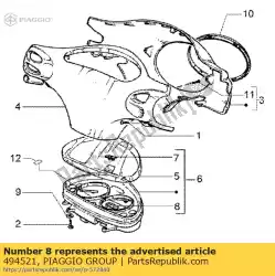 Here you can order the clock from Piaggio Group, with part number 494521: