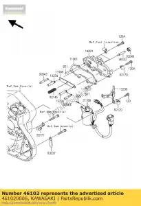 Kawasaki 461020006 rod,push - Bottom side