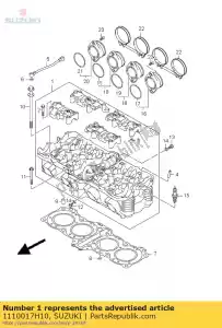 Suzuki 1110017H10 head assy,cylin - Bottom side