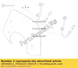 Aqui você pode pedir o pára-brisa em Piaggio Group , com o número da peça 1B000812: