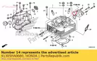 91305HA0680, Honda, oring, 33.7x2.4 honda  trx 250 400 2000 2001 2002 2003 2004 2005 2006 2007 2008 2010 2011 2017 2018 2019 2020, Nuevo